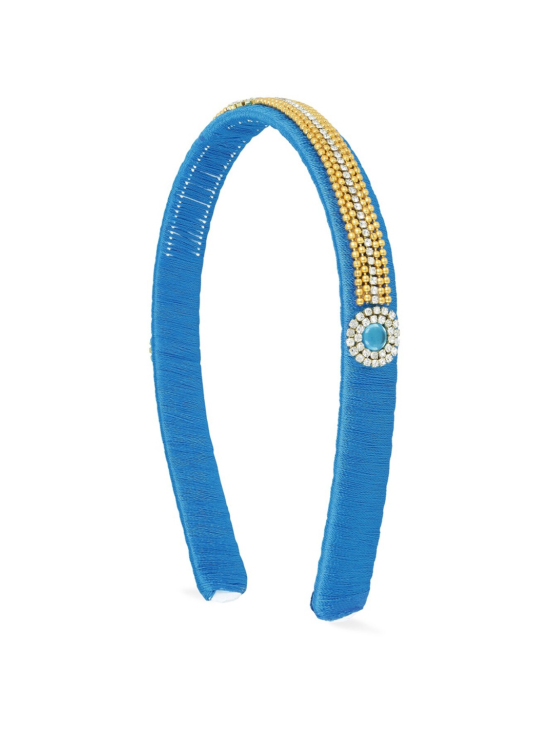 

AKSHARA Girls Blue & Gold-Toned Embellished Hairband