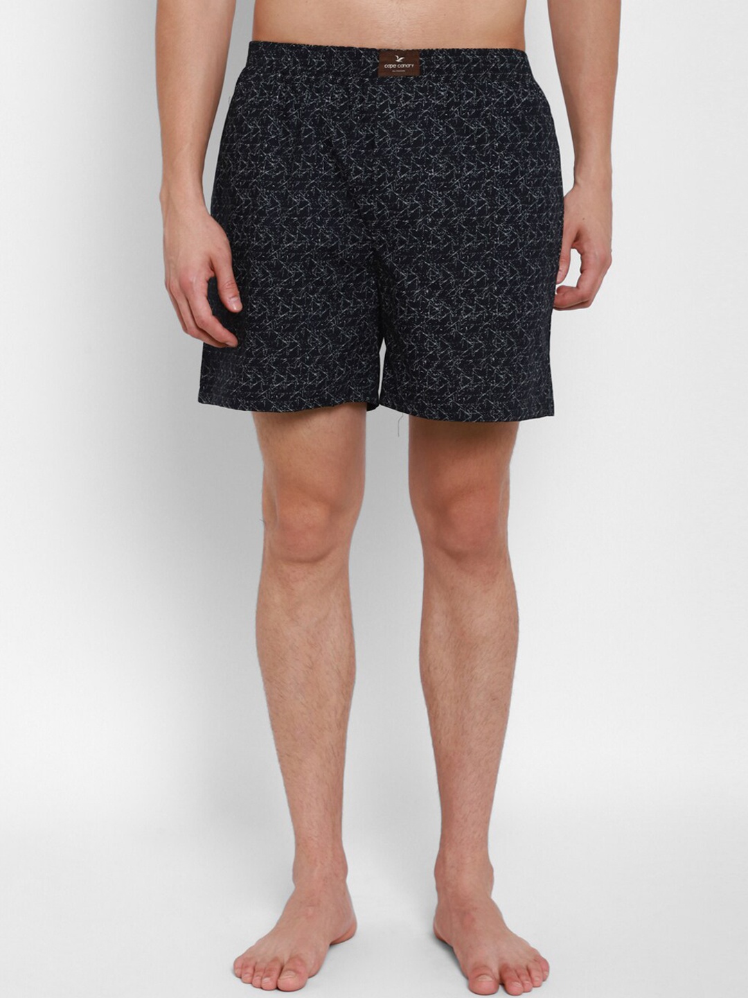 

cape canary Men Black & White Printed Pure Cotton Boxers CCAMBXWHTPRNBLK