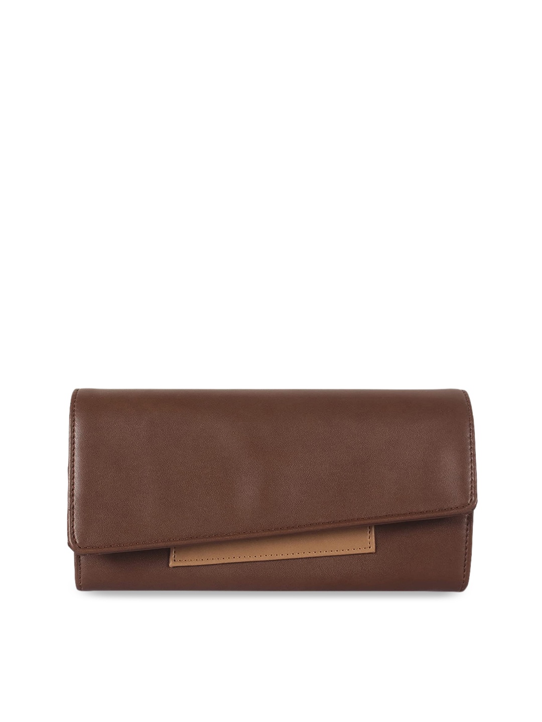 

THE CLOWNFISH Gracy Brown Solid Envelope Clutch