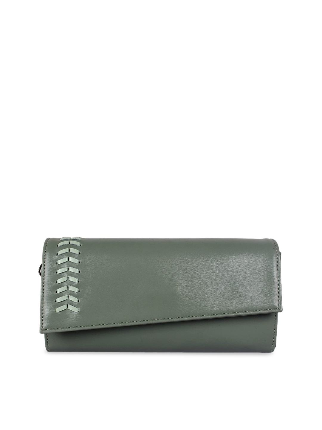 THE CLOWNFISH Myra Olive Green Embellished Purse Clutch