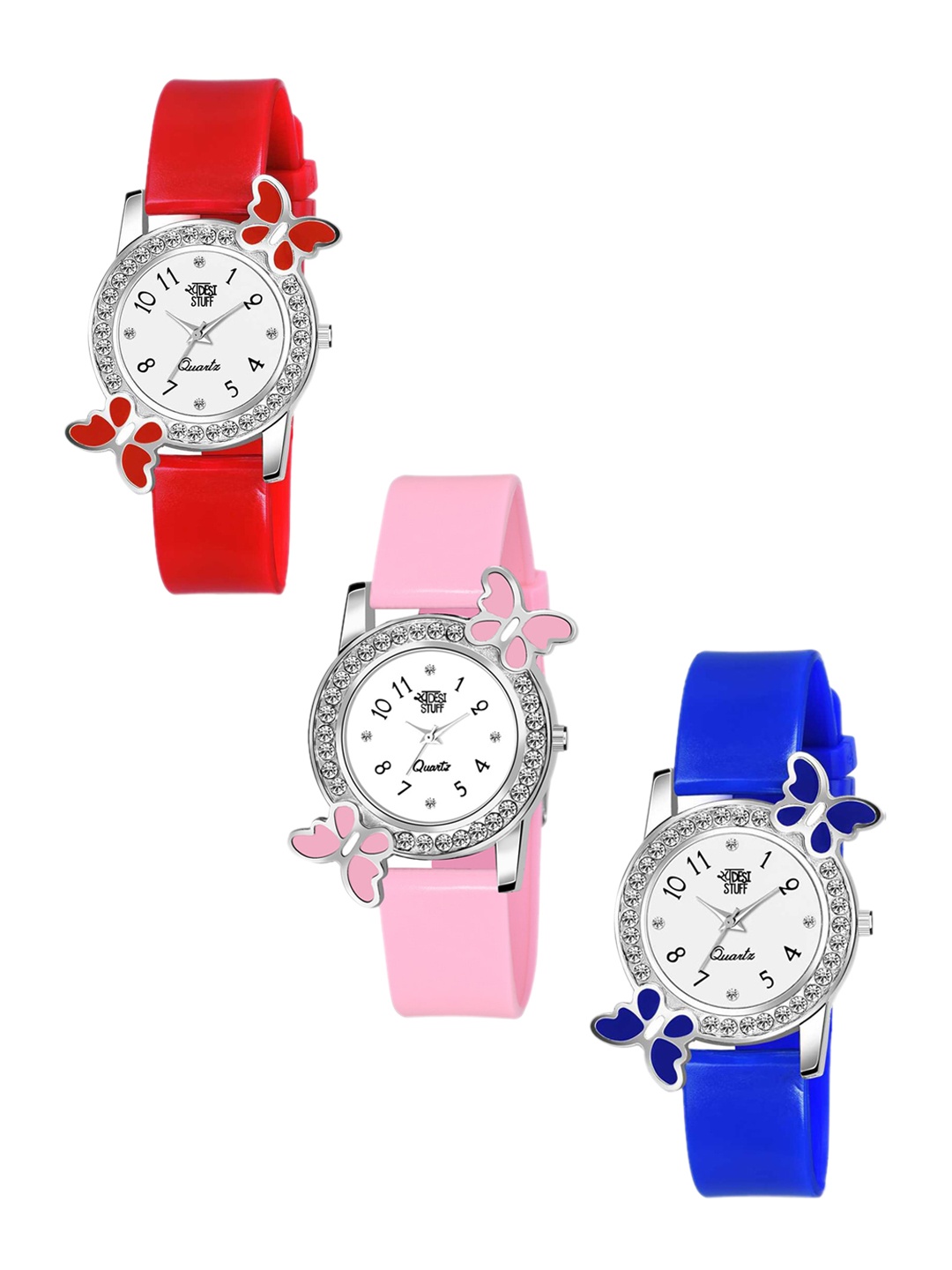 

SWADESI STUFF Women Embellished Dial & Multicoloured Straps Analogue Watch, Red