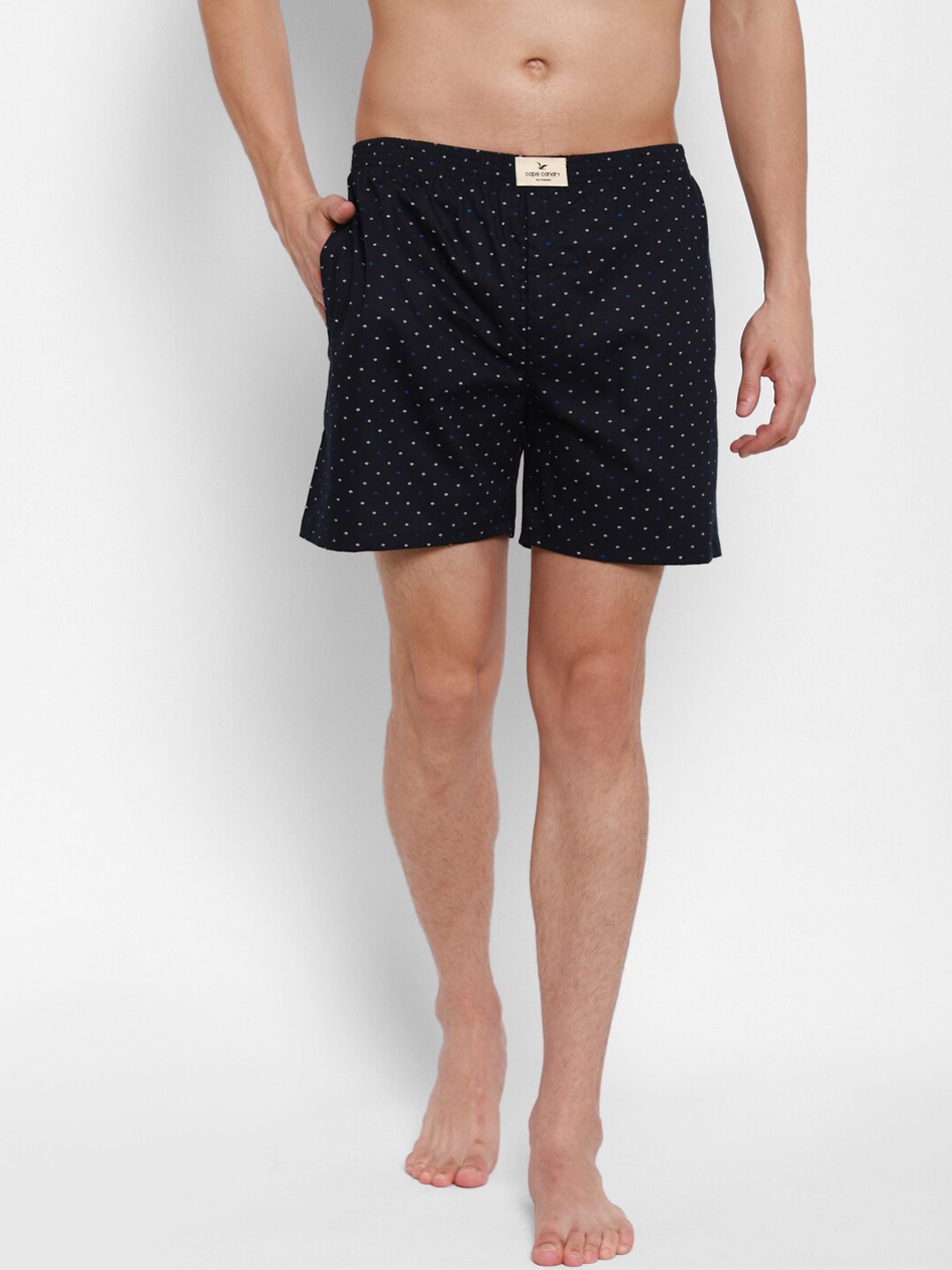 

cape canary Men Black & White Printed Cotton Boxers CCAMBXARROW