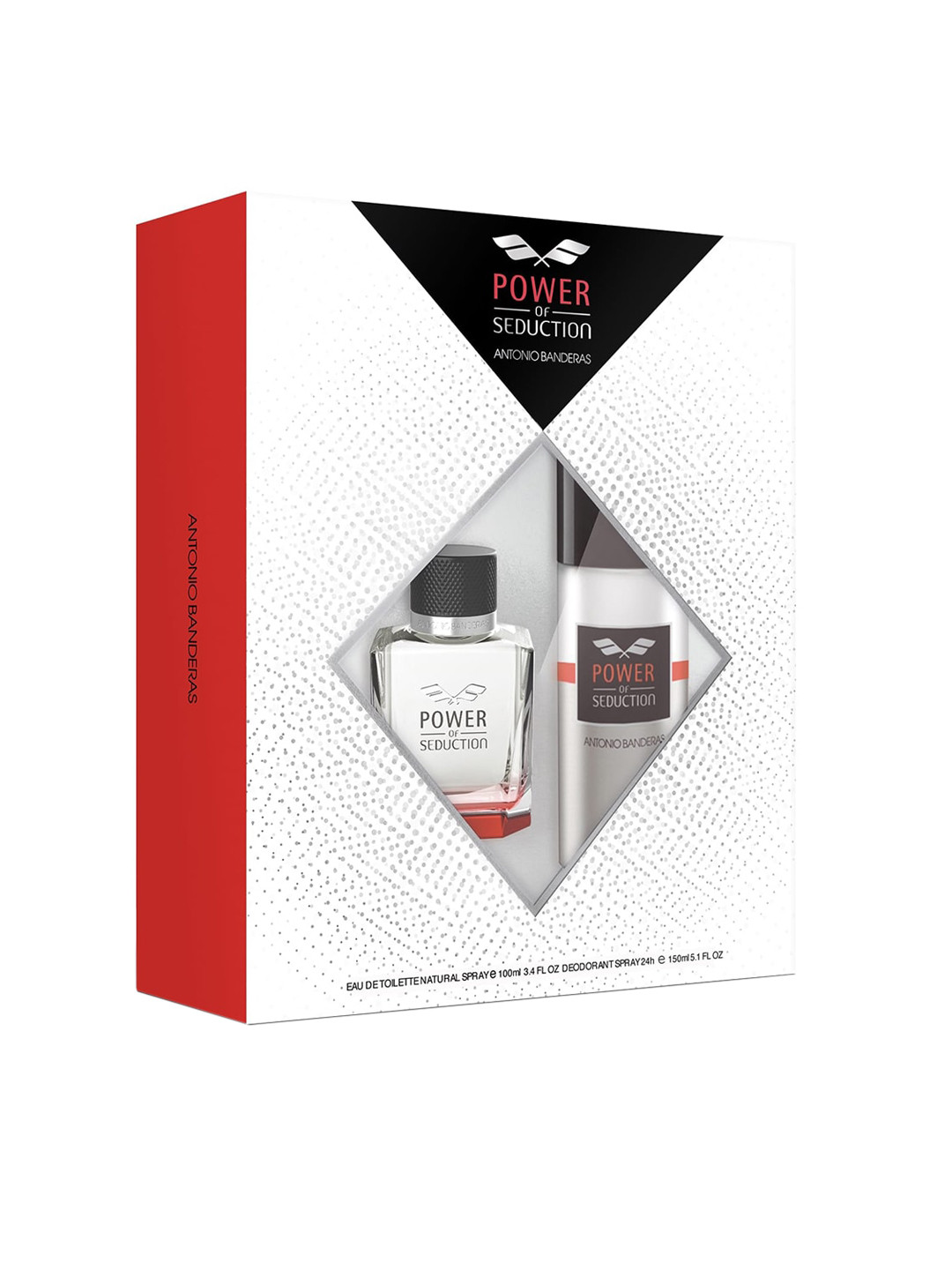 

Antonio Banderas Power of Seduction Eau de Toilette 100ml with Deodorant 150ml, Transparent