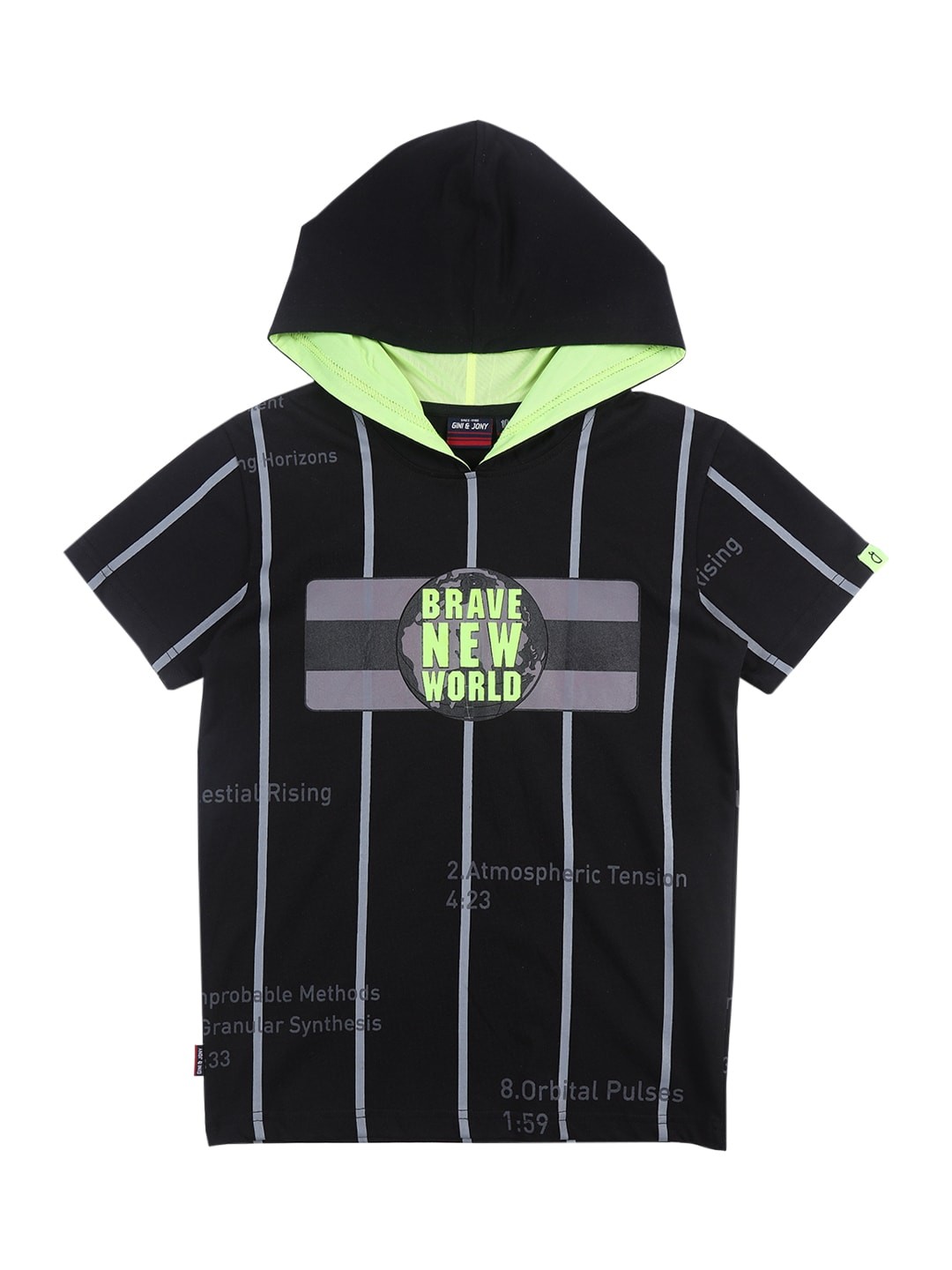 

Gini and Jony Boys Black Striped T-shirt