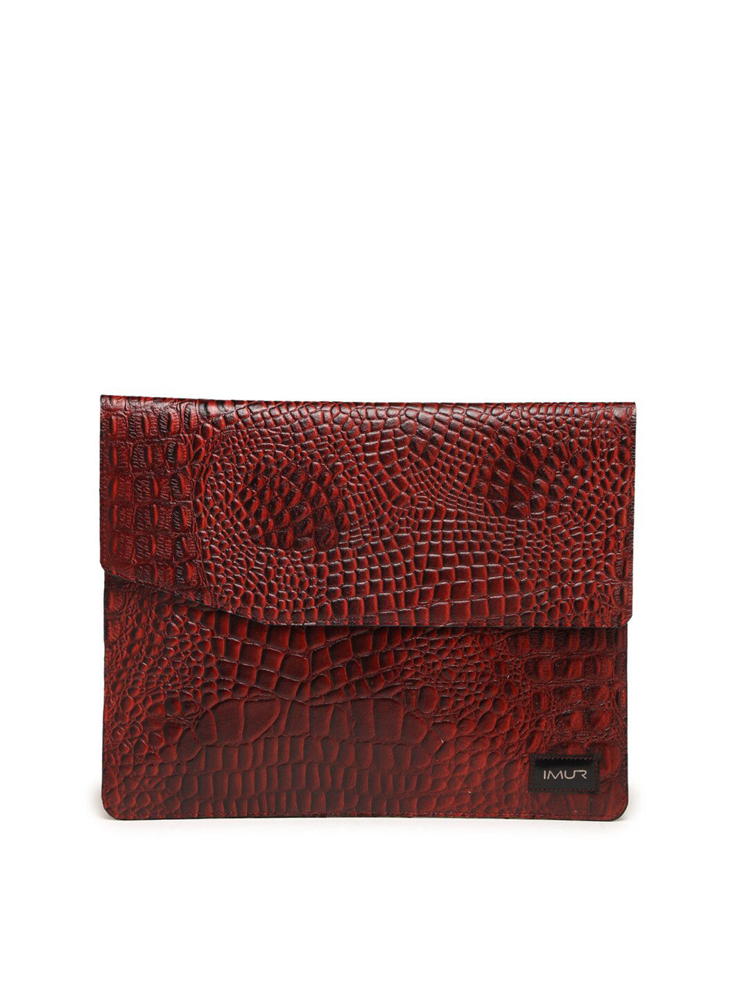 

IMUR Unisex Maroon Textured 14 Inch Leather Laptop Sleeve