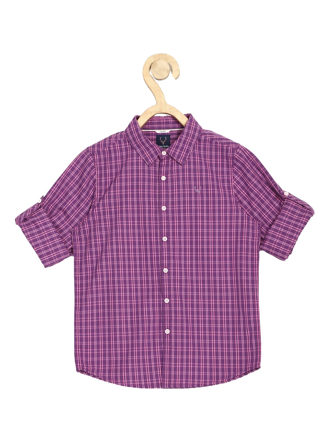 

Allen Solly Junior Boys Purple Slim Fit Checked Casual Shirt