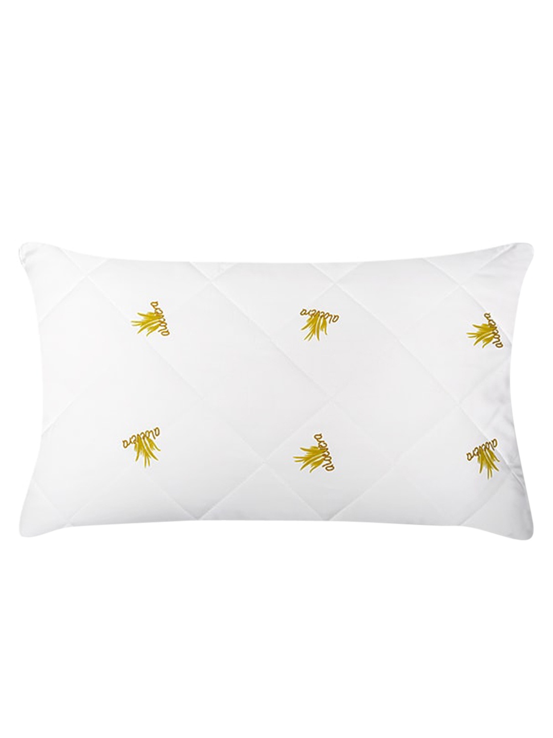 

HomeTown White & Yellow Aloe Vera Printed Cotton Pillow