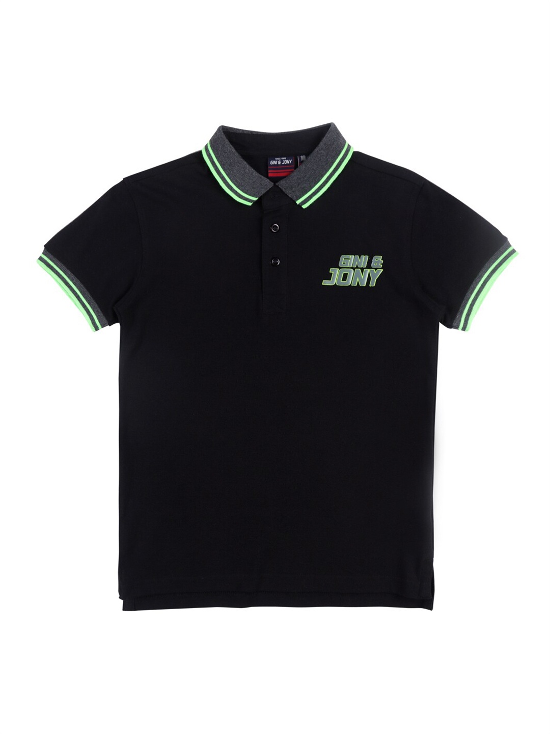 

Gini and Jony Boys Black Polo Collar T-shirt