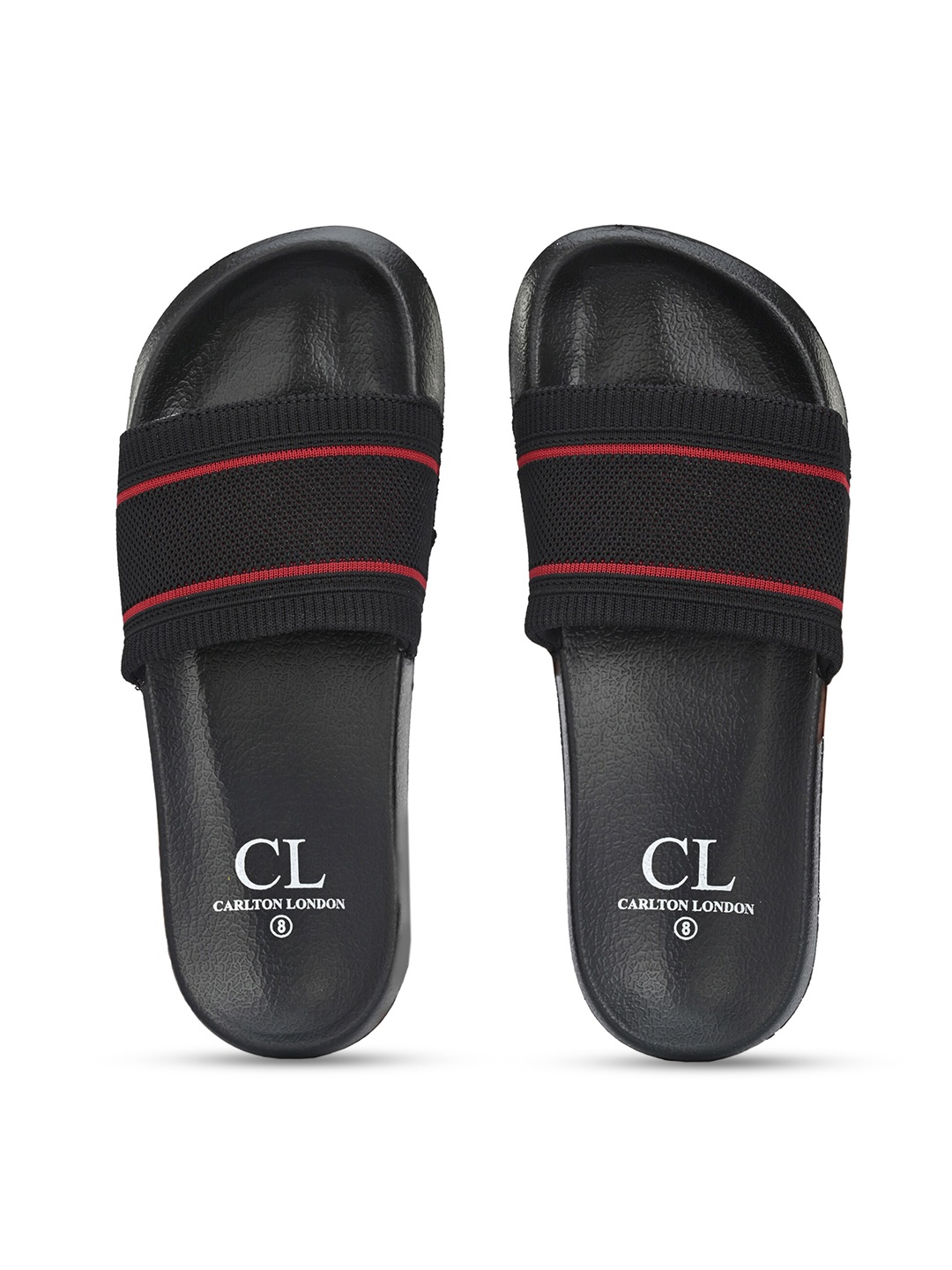 

Carlton London Men Black Woven Design Sliders
