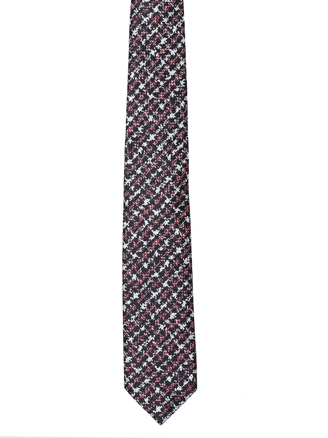 

Alvaro Castagnino Men Black & White Woven Design Broad Tie