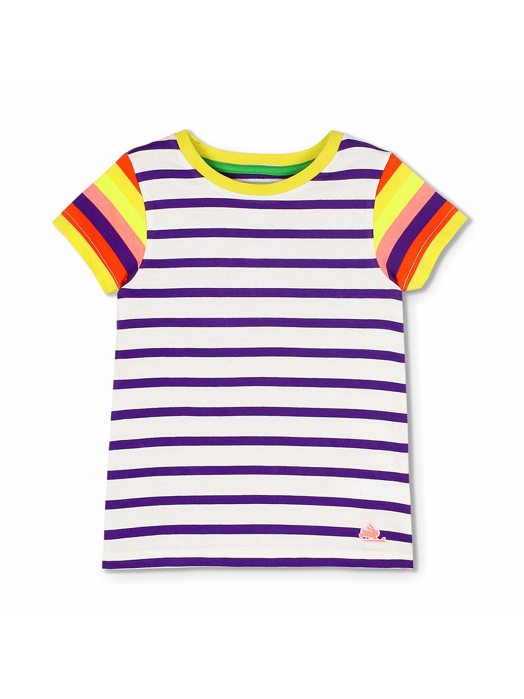 

Cherry Crumble Boys Multicoloured Striped Extended Sleeves T-shirt, Multi
