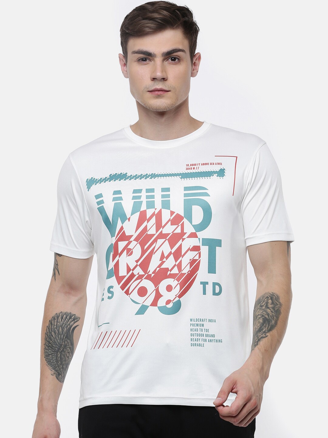 

Wildcraft Men White Typography Printed T-shirt