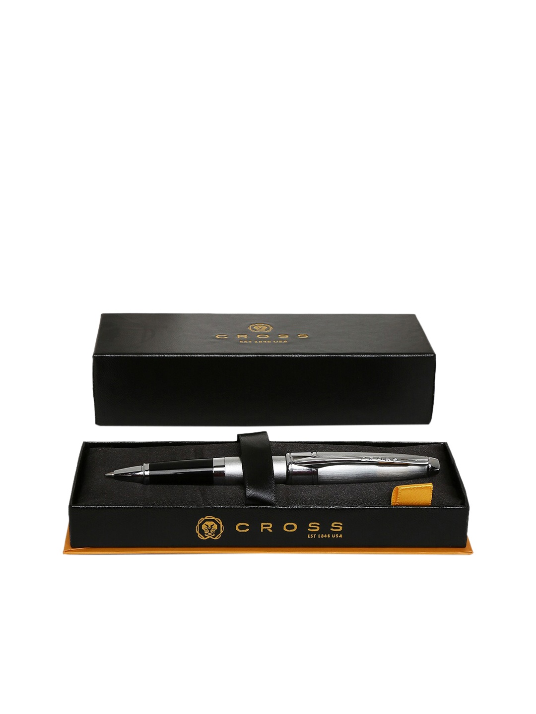 Cross Silver-Toned & Black Chrome Rolling Ball Pen