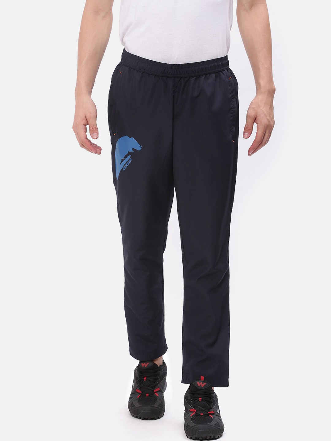 Wildcraft Men Navy Blue Solid Cotton Track Pants