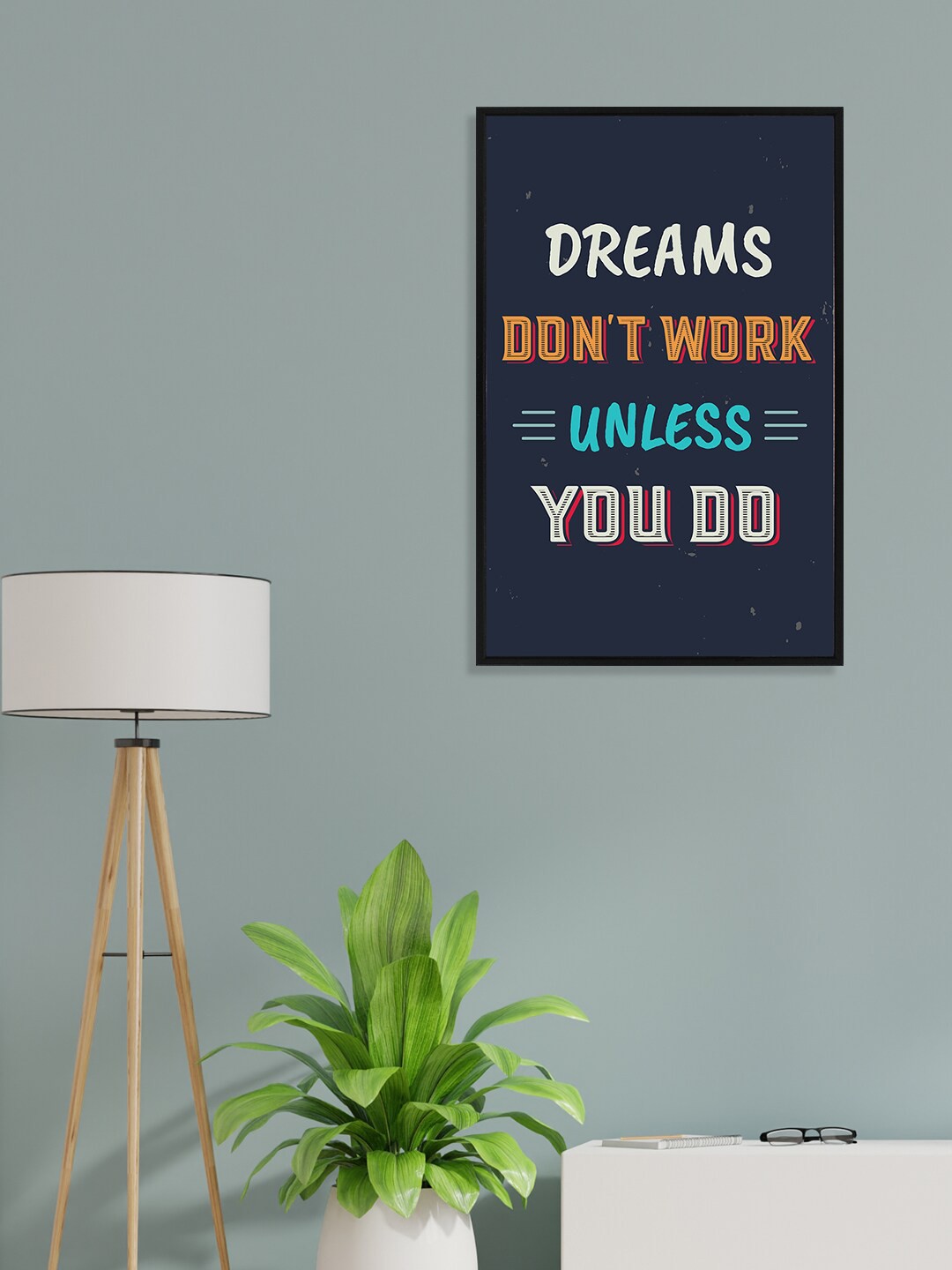 

nest ART Navy Blue & White Paper Plane Print Quotes Synthetic Framed Wall Art
