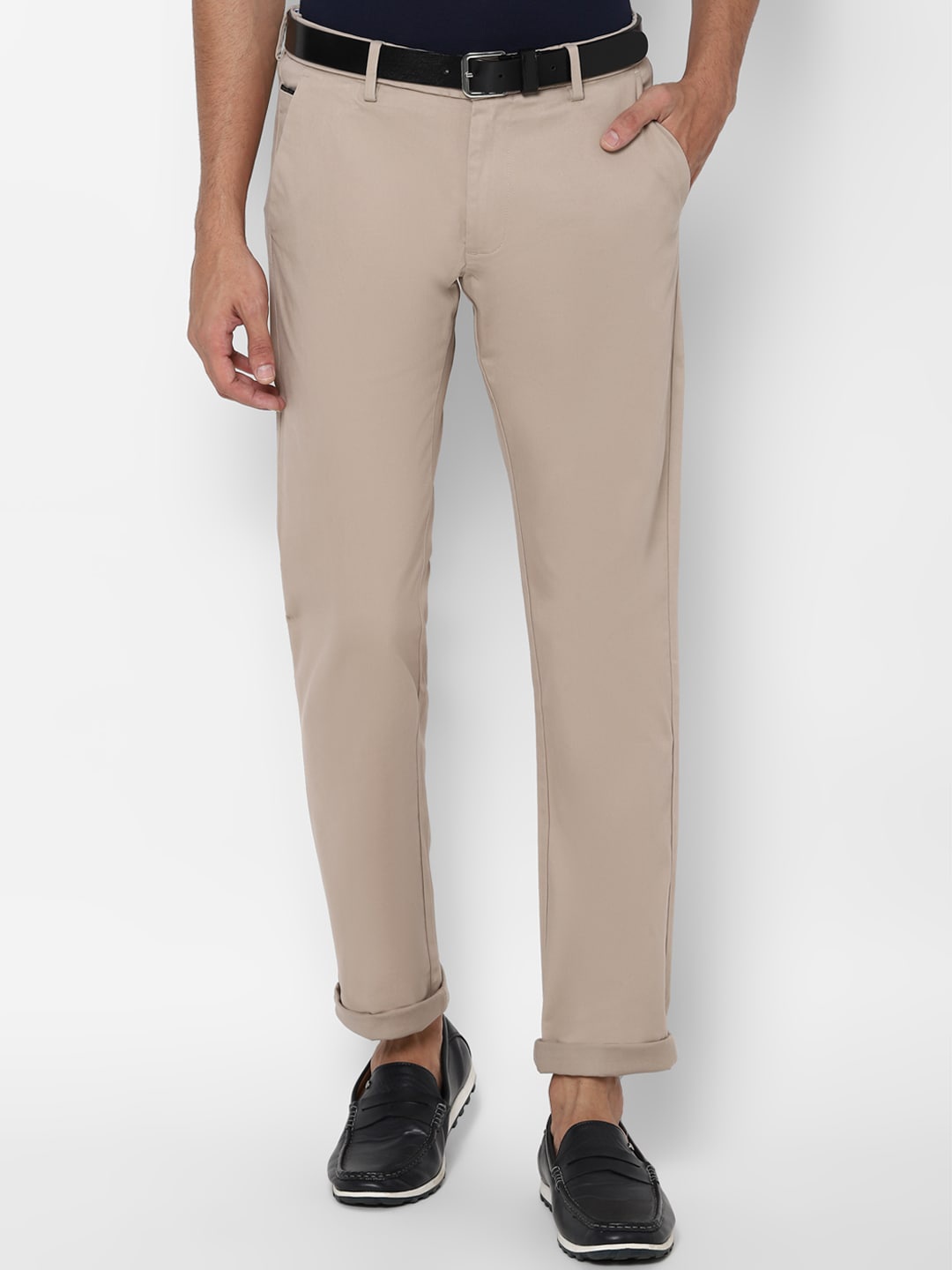 

Allen Solly Men Khaki Slim Fit Regular Trousers
