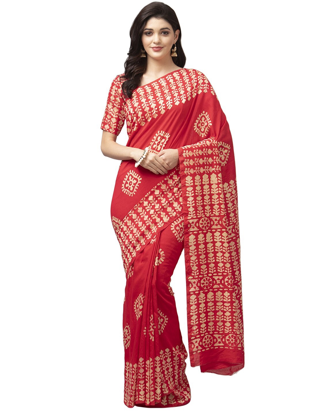 

KALINI Pink & Beige Ethnic Motifs Saree