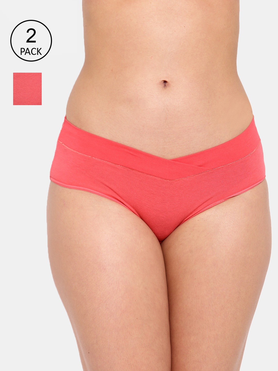 

Inner Sense women Organic Cotton Sustainable Antimicrobial V band Panty (Pack of 2), Pink