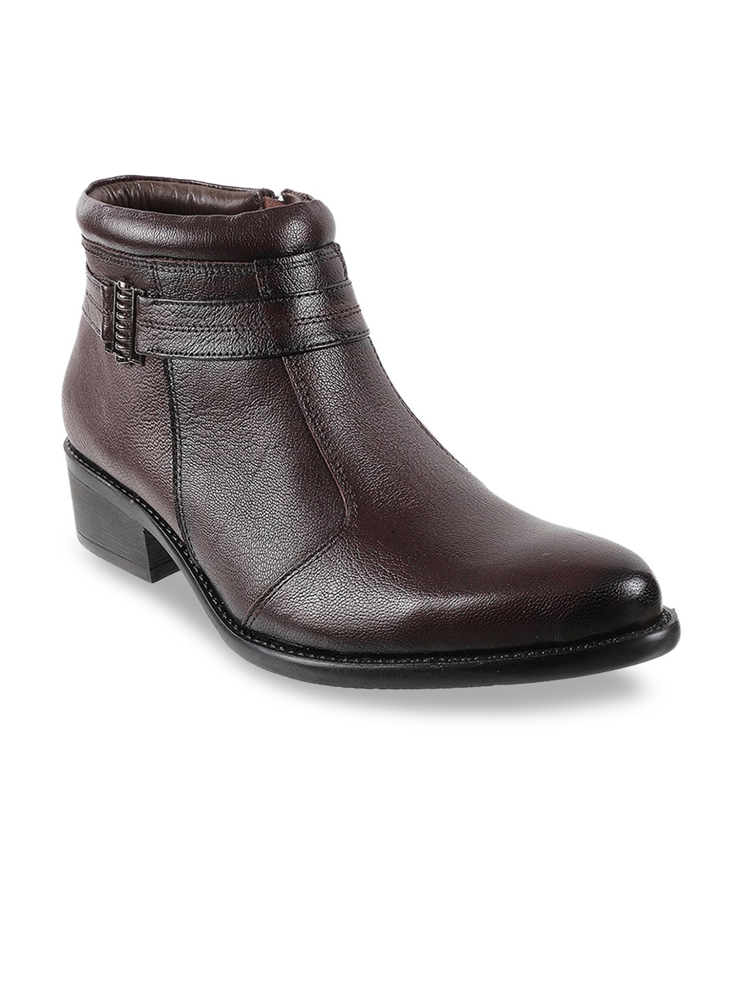 

Metro Men Brown Textured Genuine Leather Boots