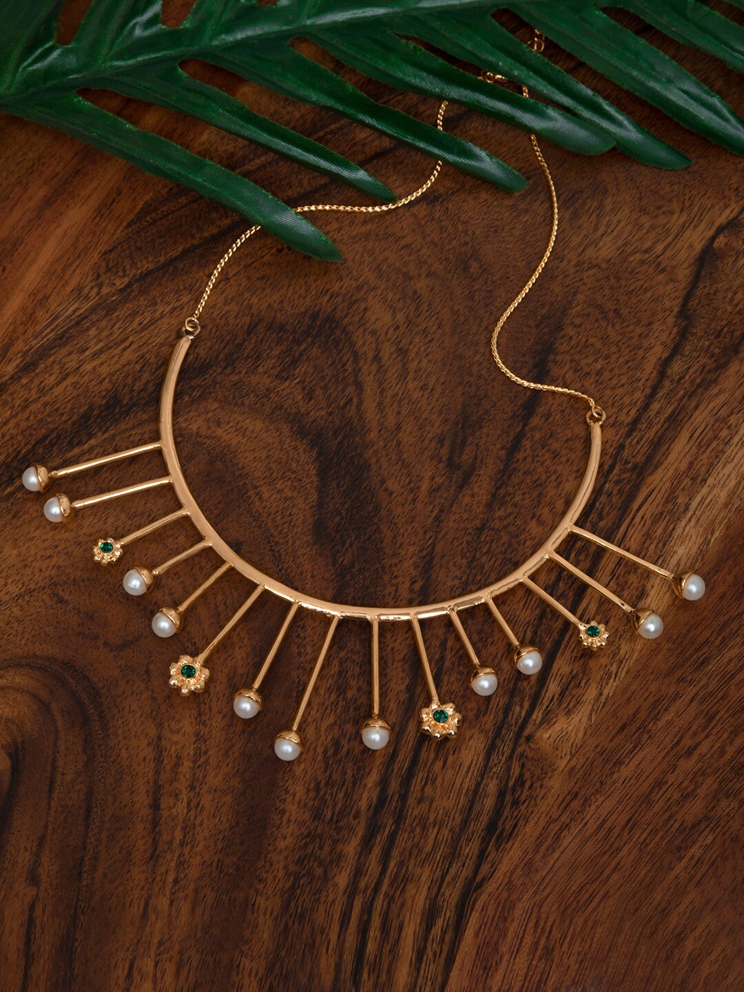 

INDYA Gold-Plated & White Brass Necklace