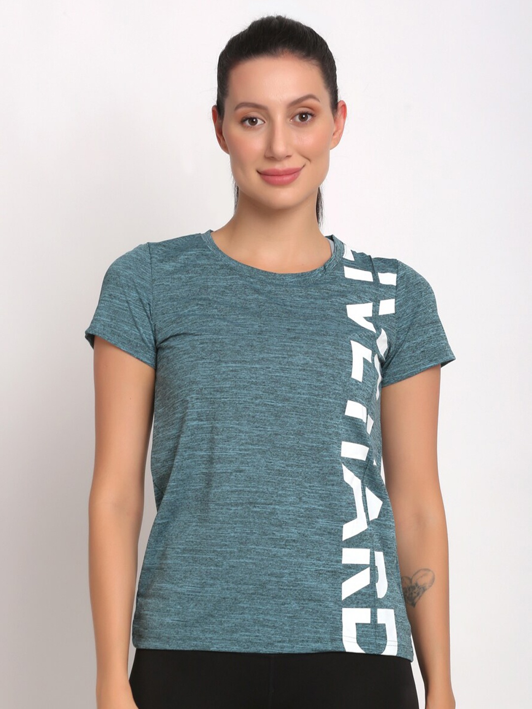 

PERFKT-U Women Green Typography Printed T-shirt