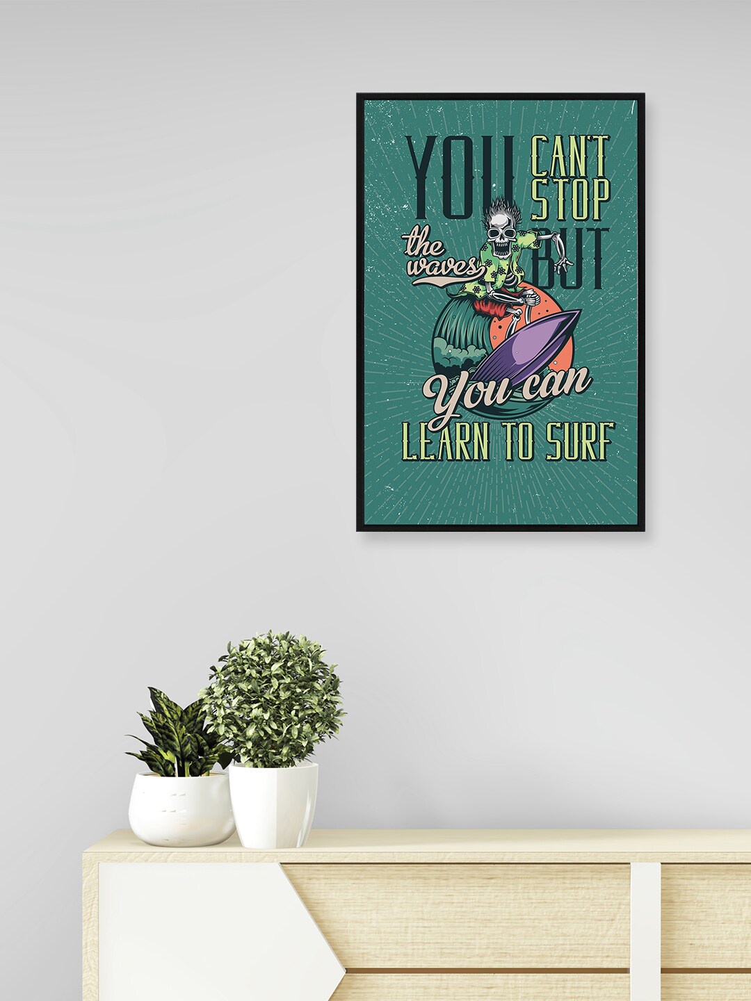 

nest ART Black Paper Plane Print Quotes Synthetic Framed Wall Art, Green