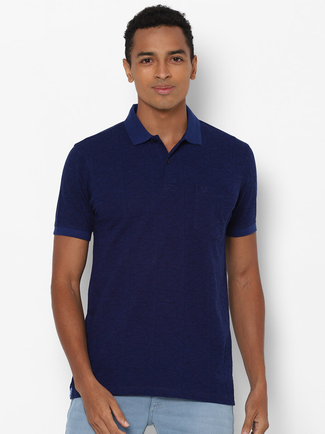 

Allen Solly Men Navy Blue Polo Collar T-shirt