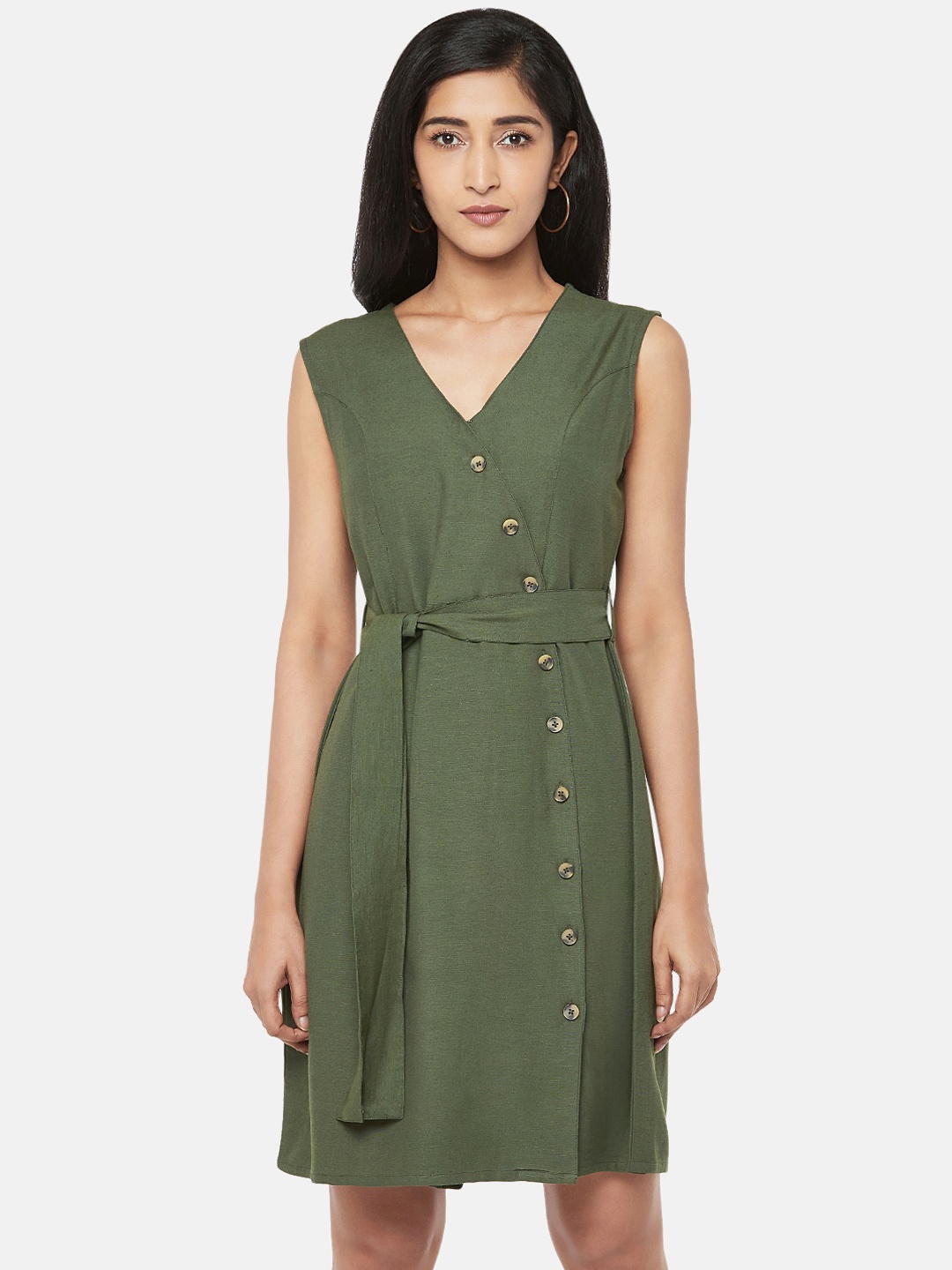 

People Green A-Line Dress