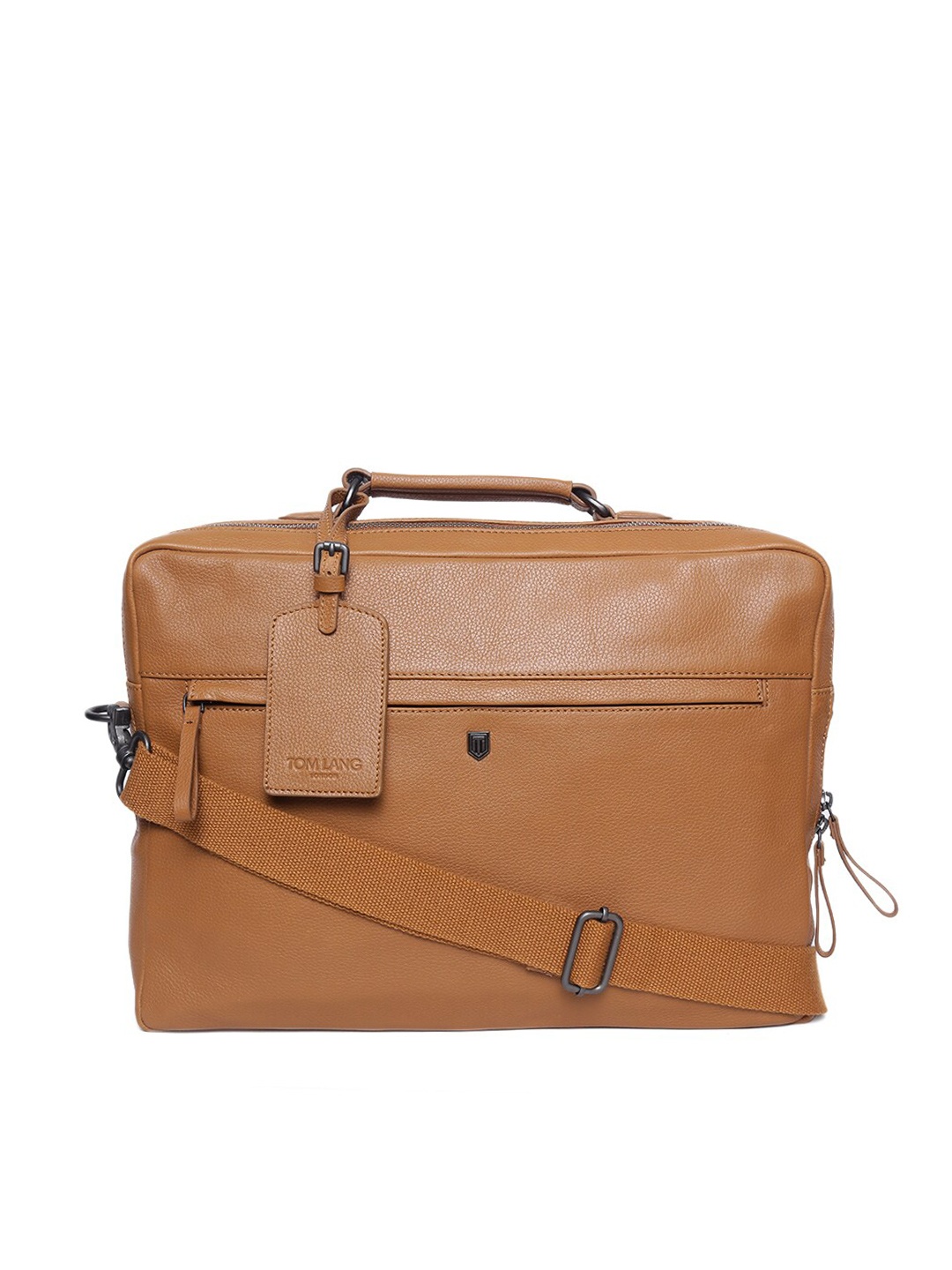 

TOM LANG LONDON Tan Textured Leather 16 Inch Laptop Bag
