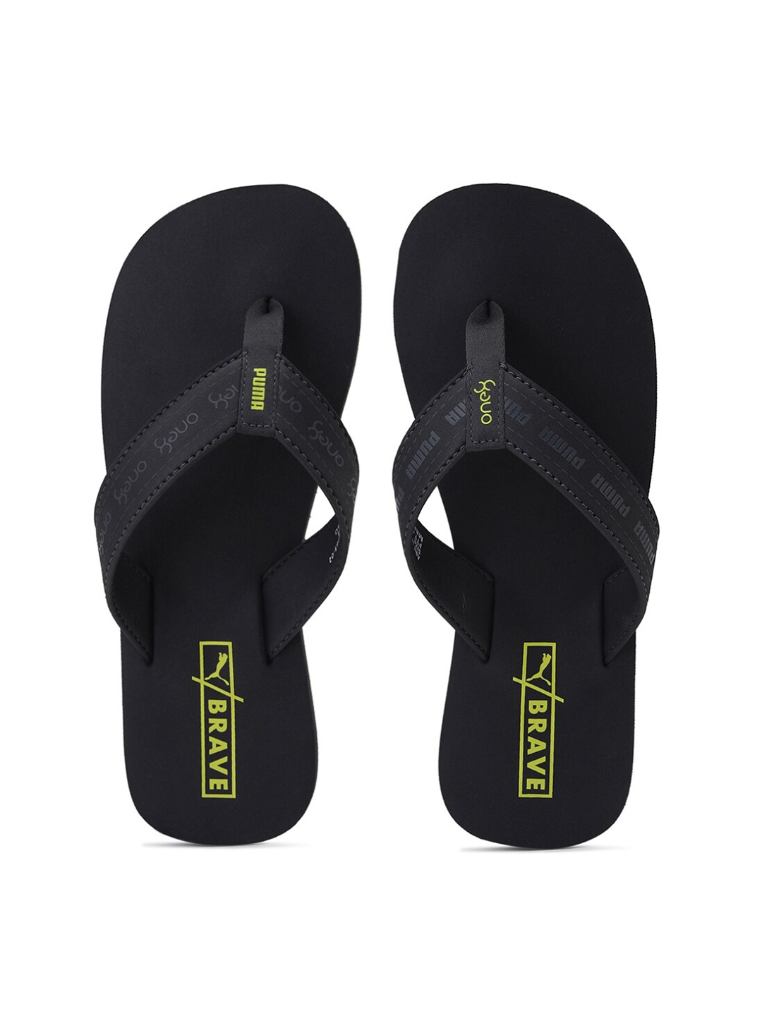 

Puma Black & Yellow Thong Flip-Flops