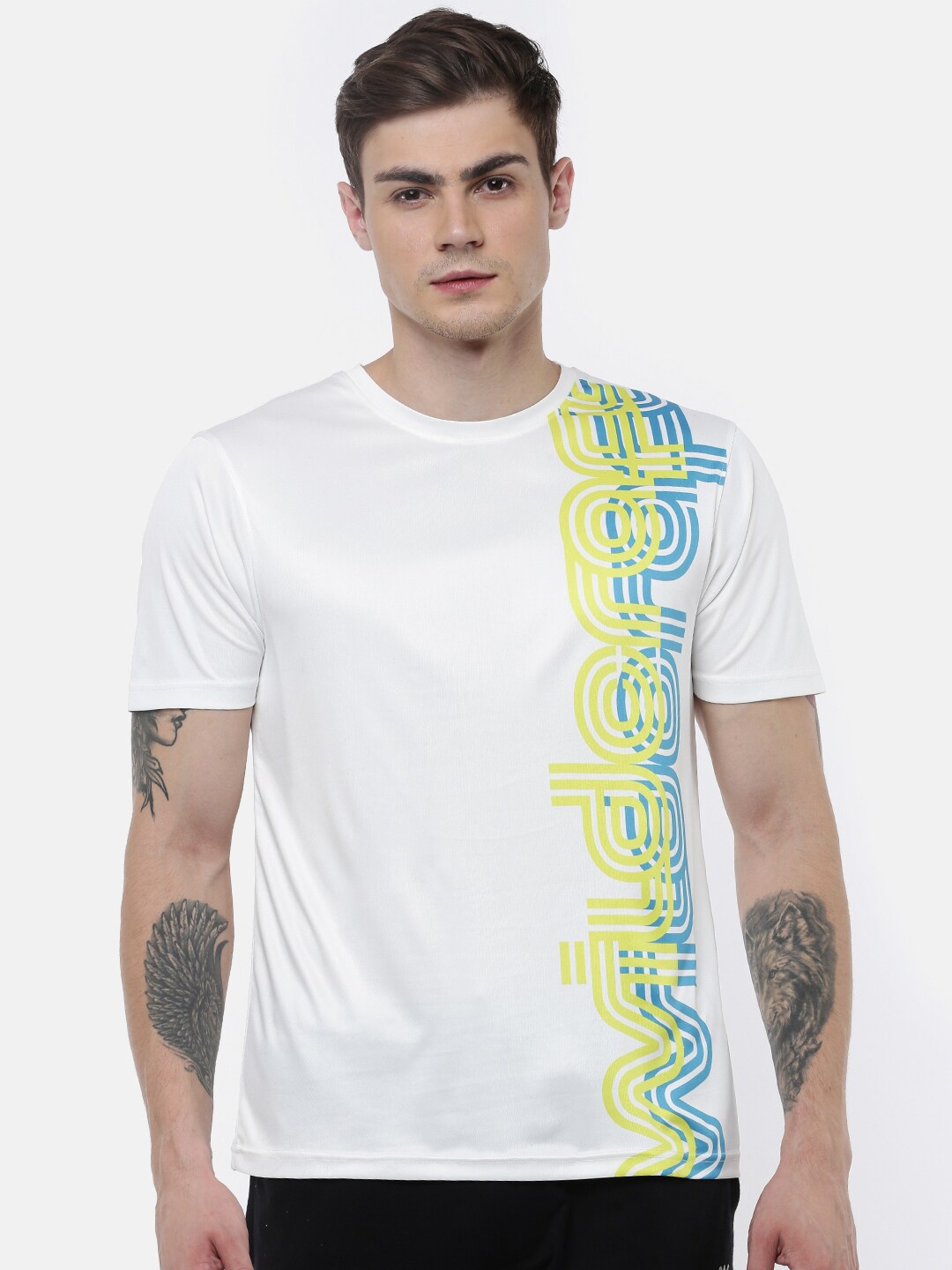 

Wildcraft Men White & Green Typography Printed T-shirt