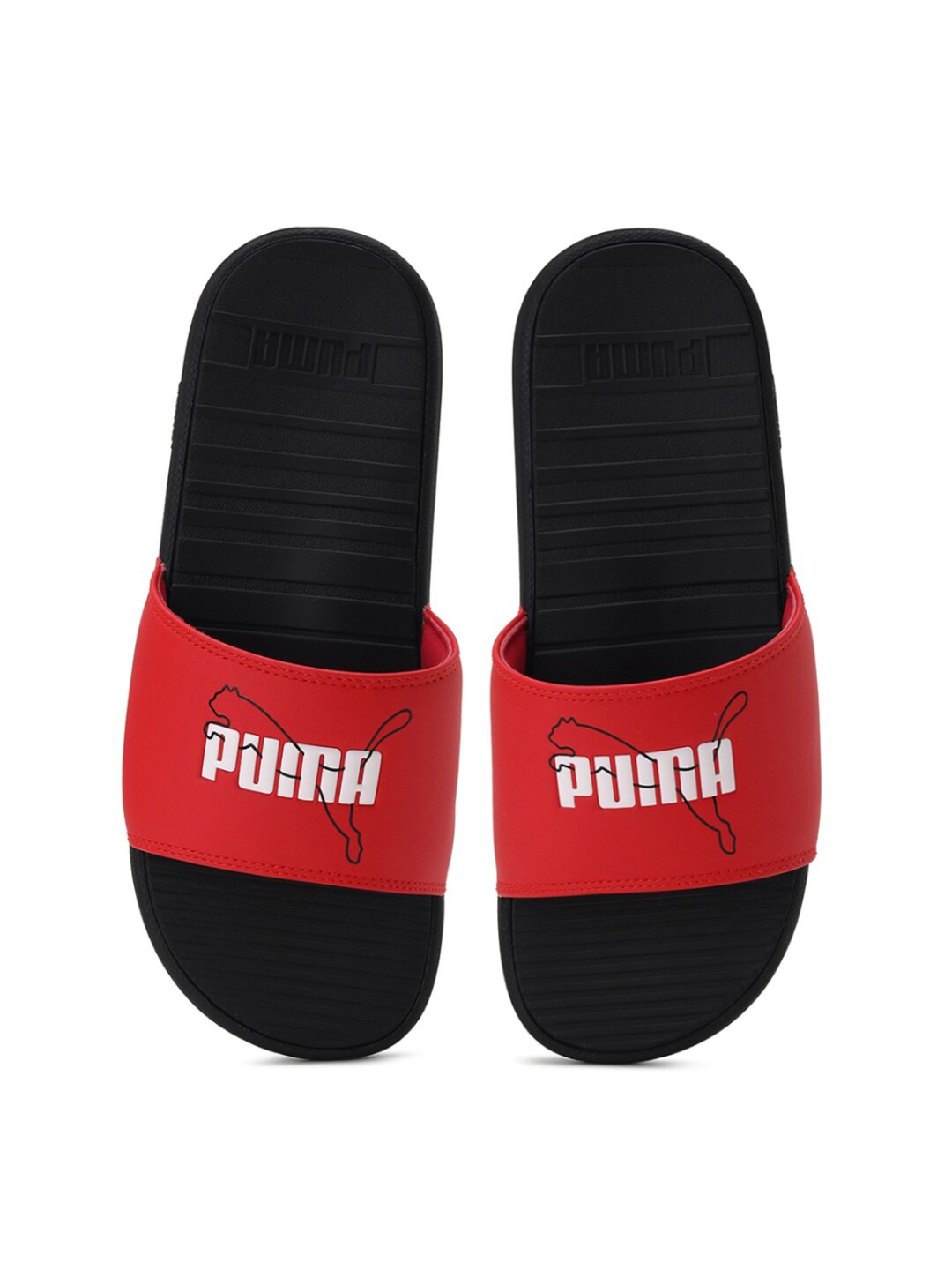 

Puma Men Red & White Cool Cat Jump Sliders