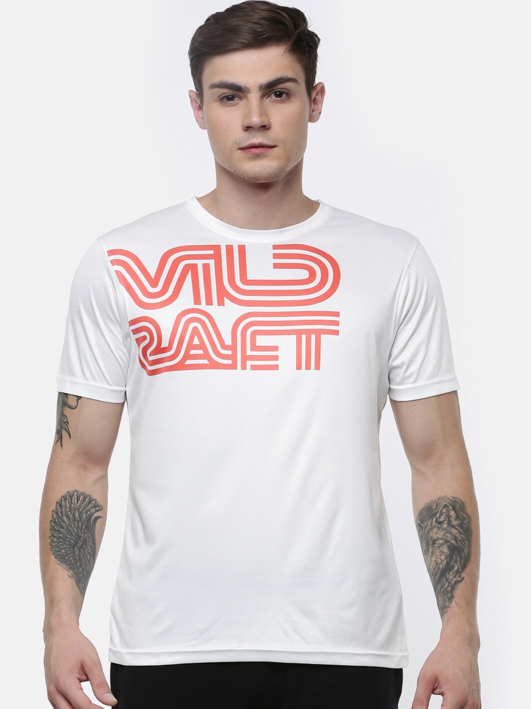 

Wildcraft Men White & Red Typography Printed T-shirt