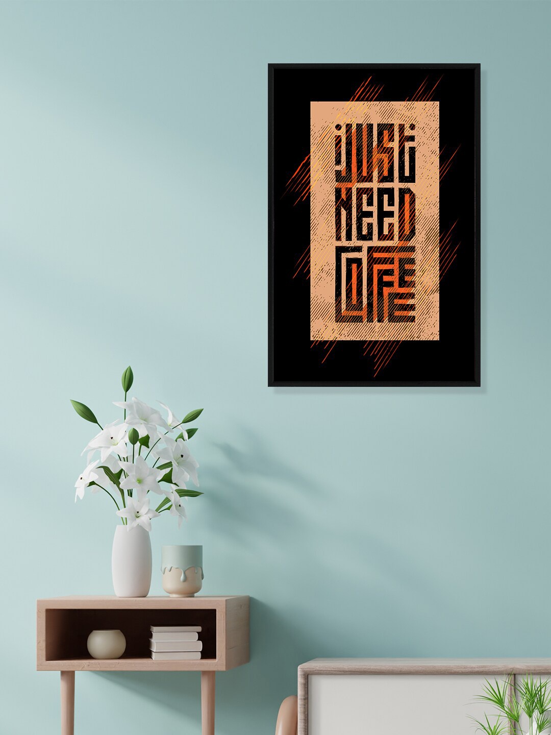 

nest ART Beige & Orange Paper Plane Print Quotes Synthetic Framed Poster