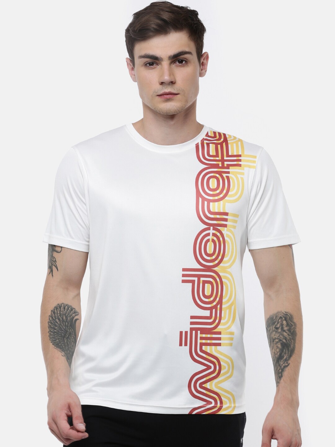 

Wildcraft Men White & Red Typography Printed T-shirt