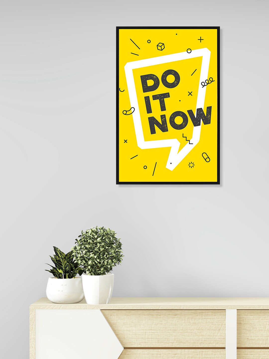 

nest ART Yellow & White Paper Plane Print Quotes Synthetic Framed Wall Art