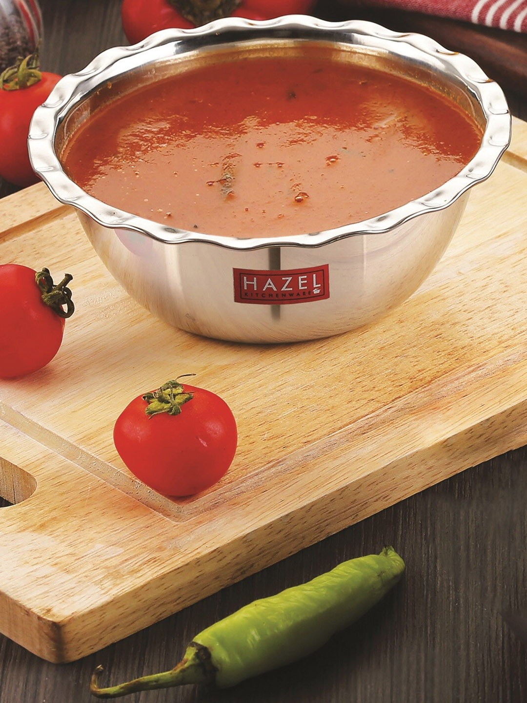 

HAZEL Stainless Steel Solid Serving Bowl Wati Vati Katori, Silver