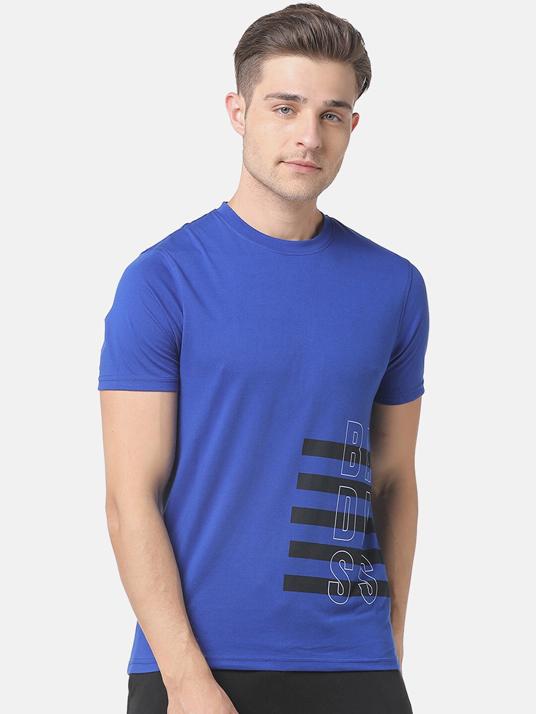 

Campus Sutra Men Blue Printed T-shirt