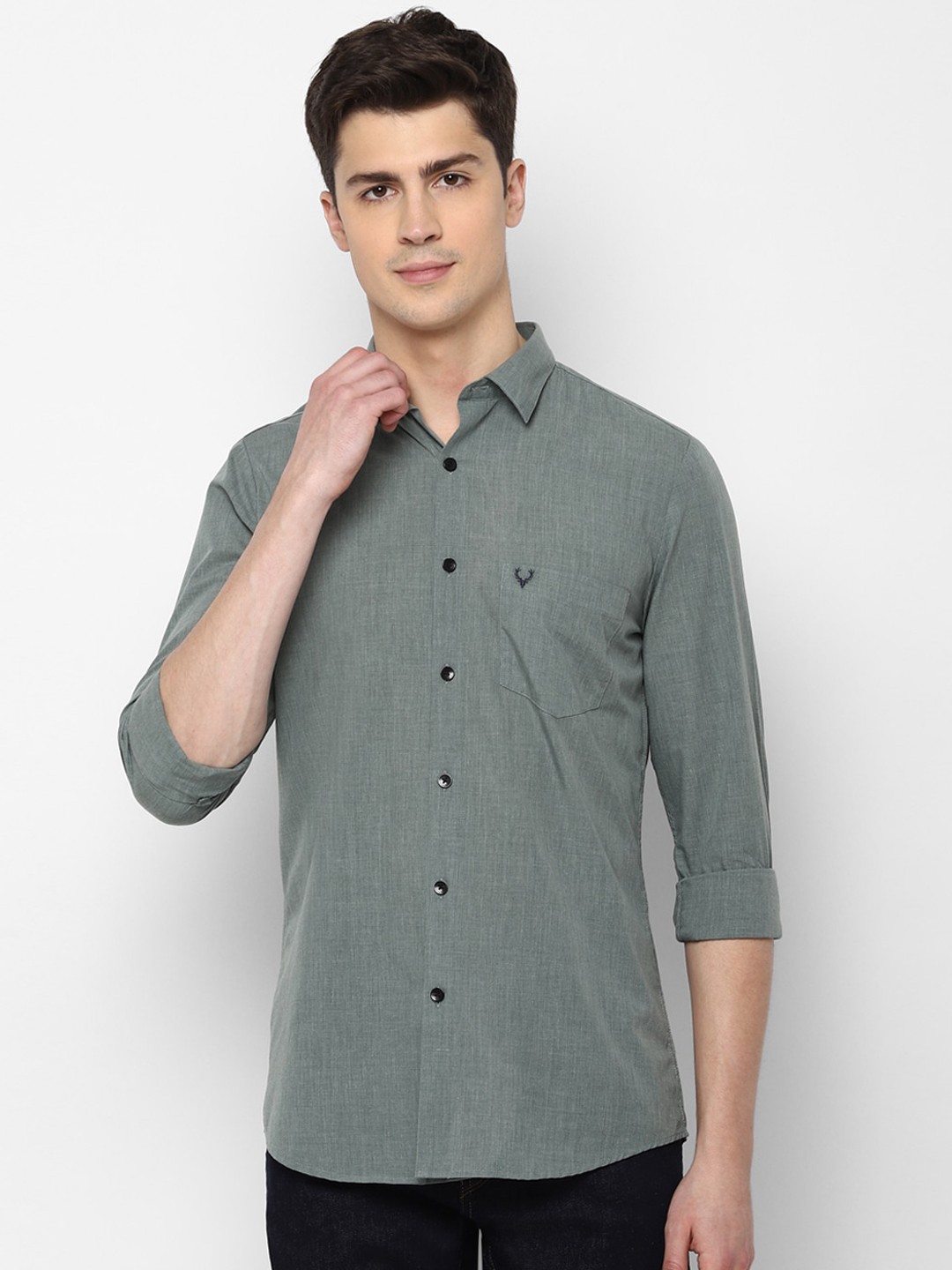 

Allen Solly Men Green Slim Fit Casual Shirt