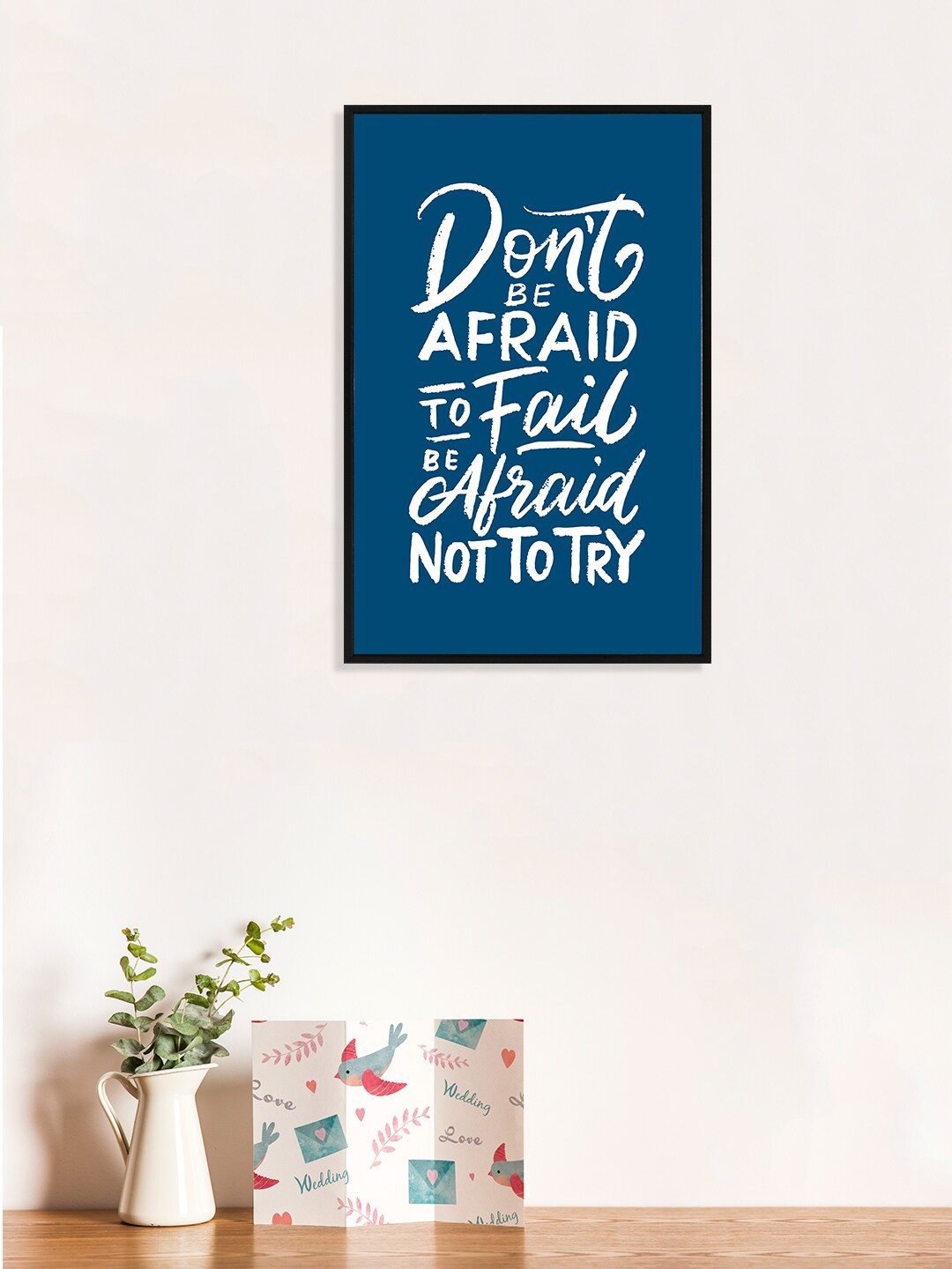 

nest ART Blue & White Paper Plane Print Quotes Synthetic Framed Wall Art