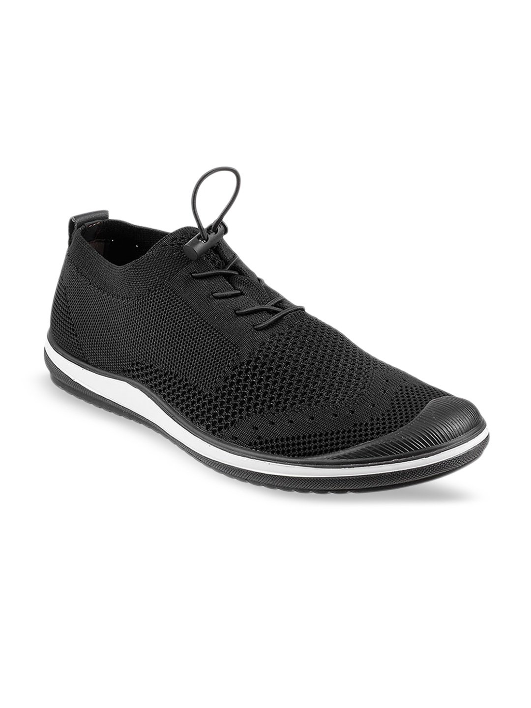 

Metro Men Black Woven Design Sneakers