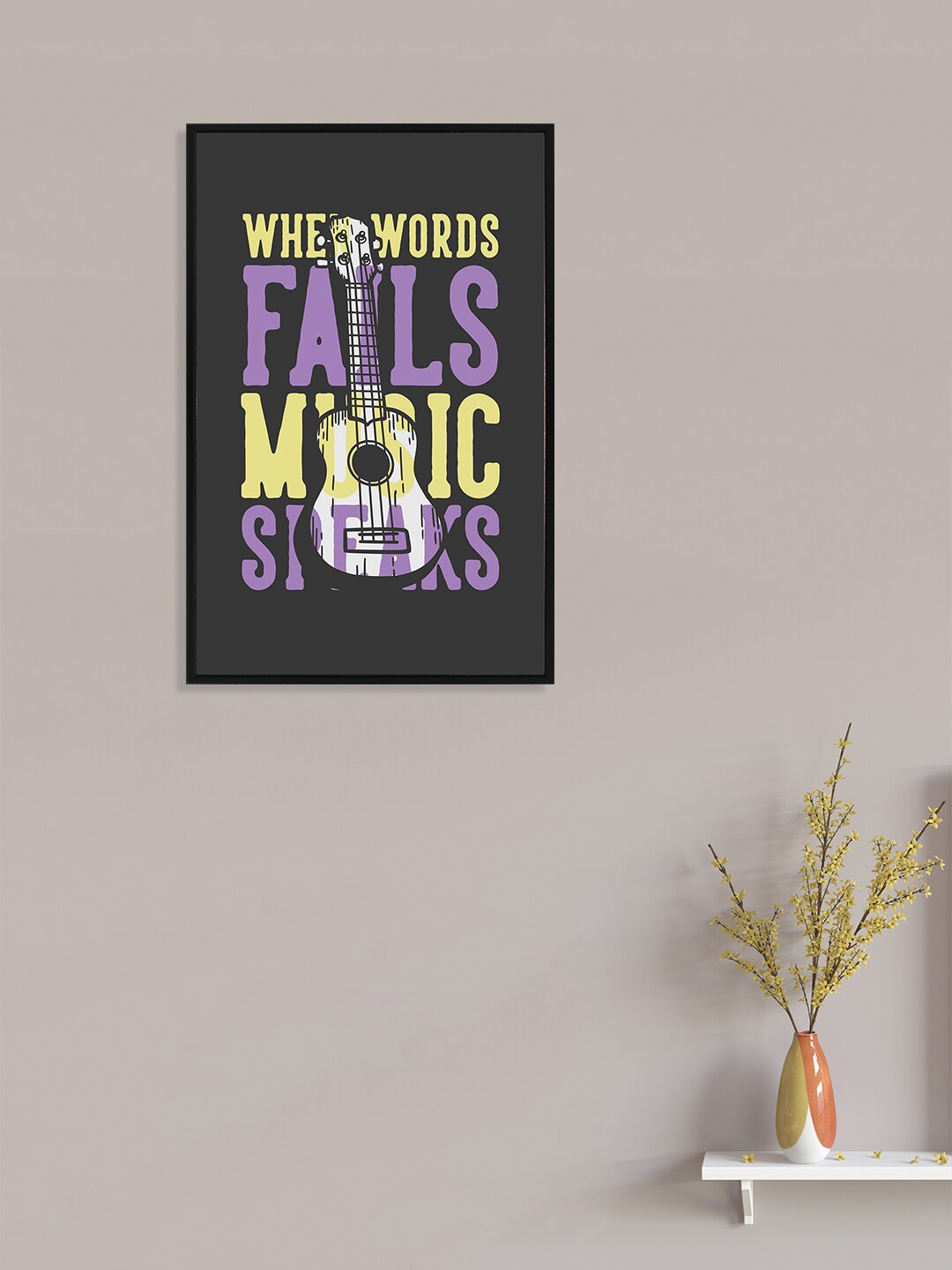 

nest ART Purple & Yellow Paper Plane Print Quotes Synthetic Framed Wall Art, Grey
