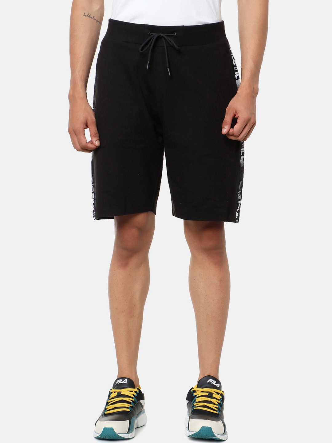 

FILA Men Black Mid-Rise Sports Shorts
