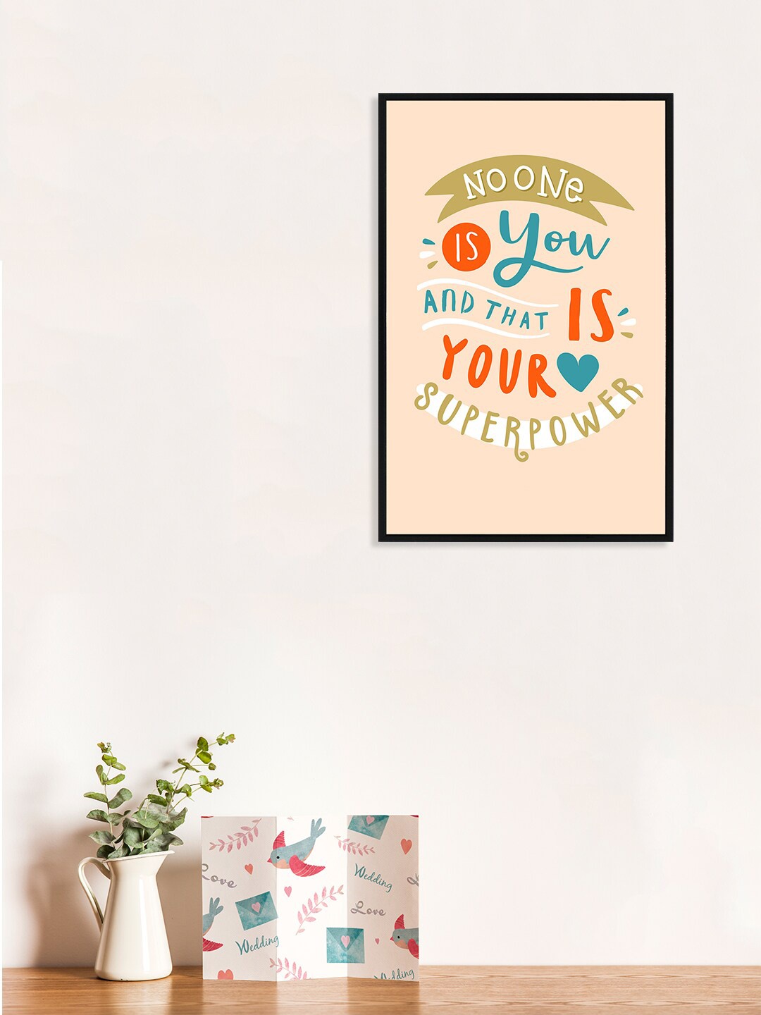 nest ART Beige & Black Paper Plane Print Quotes Synthetic Framed Wall Art