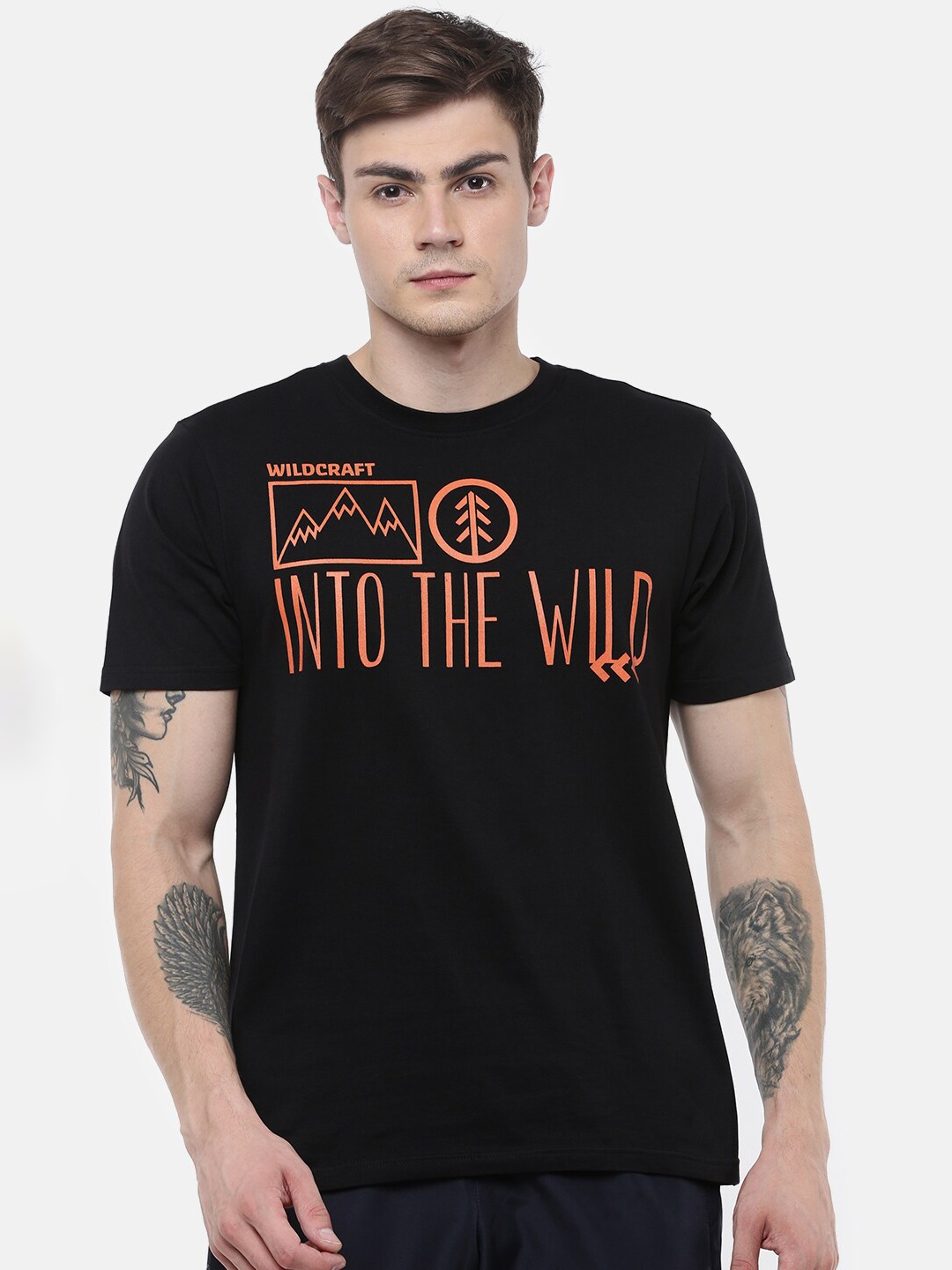 

Wildcraft Men Black Typography Printed T-shirt