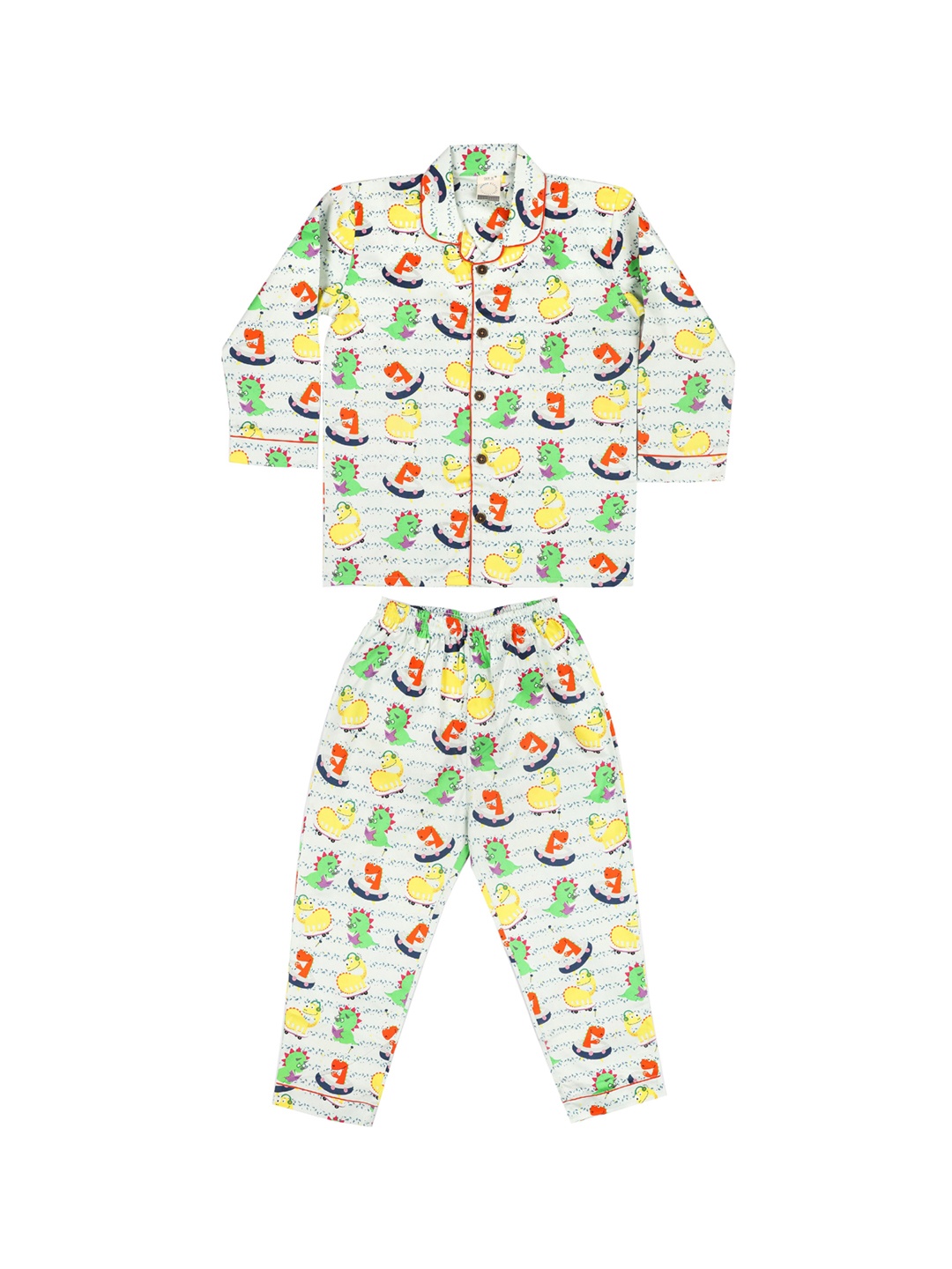 

CASA DE NEE NEE Kids Grey & Yellow Printed Night suit
