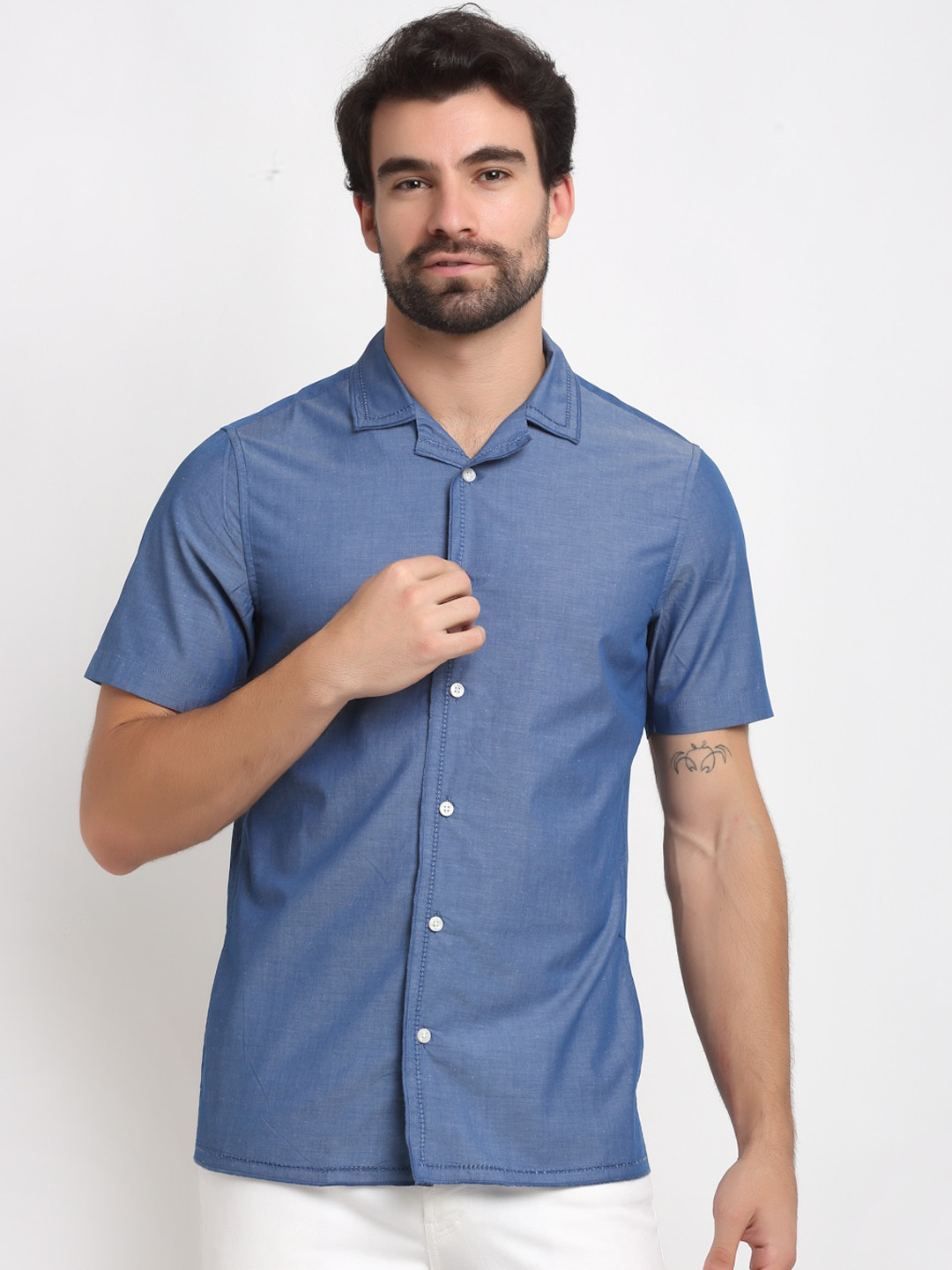 

Bhaane Men Blue Casual Shirt