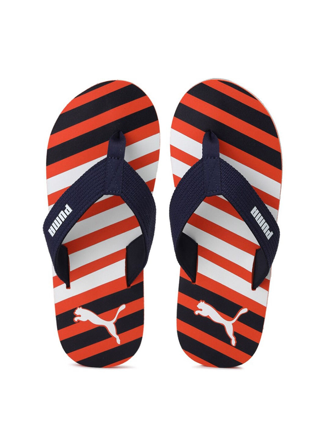 

Puma Men Orange & Blue Striped Thong Flip-Flops