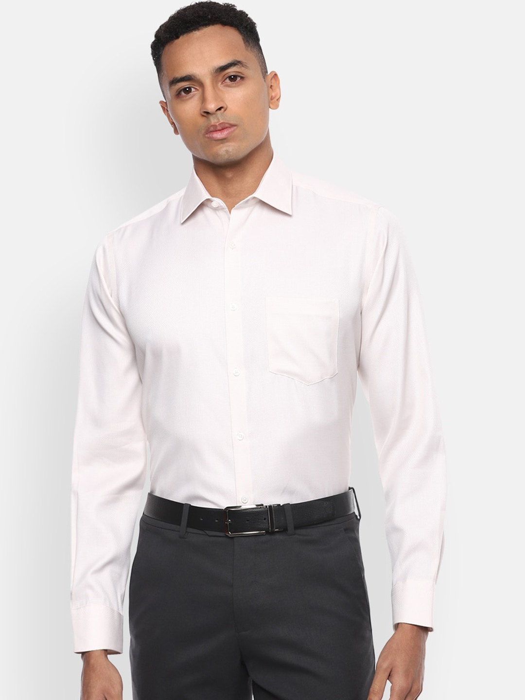 

Van Heusen Men Pink Striped Casual Shirt