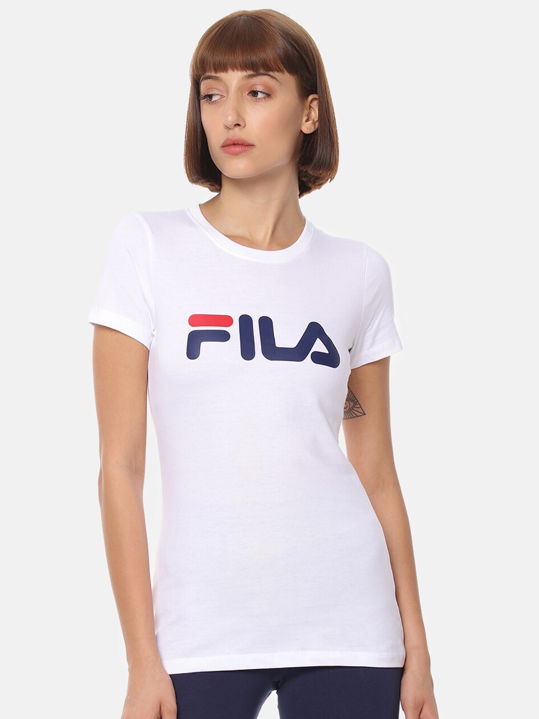 

FILA White Brand Logo Regular Top